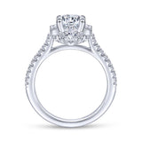 Gabriel & Co. 14k White Gold Art Deco Halo Engagement Ring