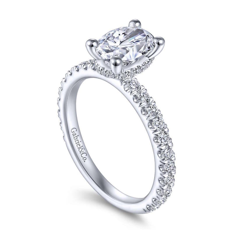 Gabriel & Co. 14k White Gold Contemporary Straight Engagement Ring