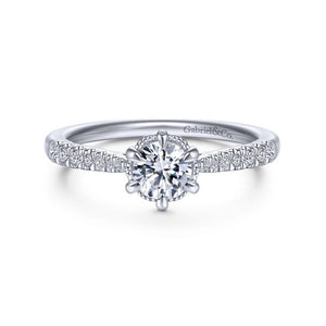 Gabriel & Co. 14k White Gold Contemporary Straight Engagement Ring