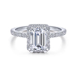 Gabriel & Co. 14k White Gold Contemporary Halo Engagement Ring