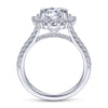 Gabriel & Co. 14k White Gold Contemporary Halo Engagement Ring