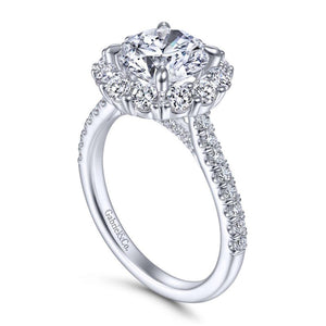 Gabriel & Co. 14k White Gold Contemporary Halo Engagement Ring