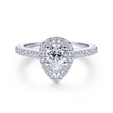 Gabriel & Co. 14k White Gold Contemporary Halo Engagement Ring