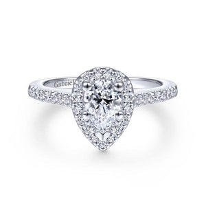 Gabriel & Co. 14k White Gold Contemporary Halo Engagement Ring