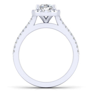 Gabriel & Co. 14k White Gold Contemporary Halo Engagement Ring