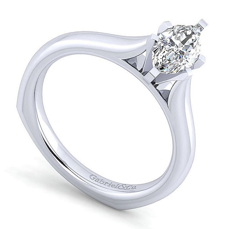 Gabriel & Co 14K White Gold Allie Solitaire Diamond Engagement Ring