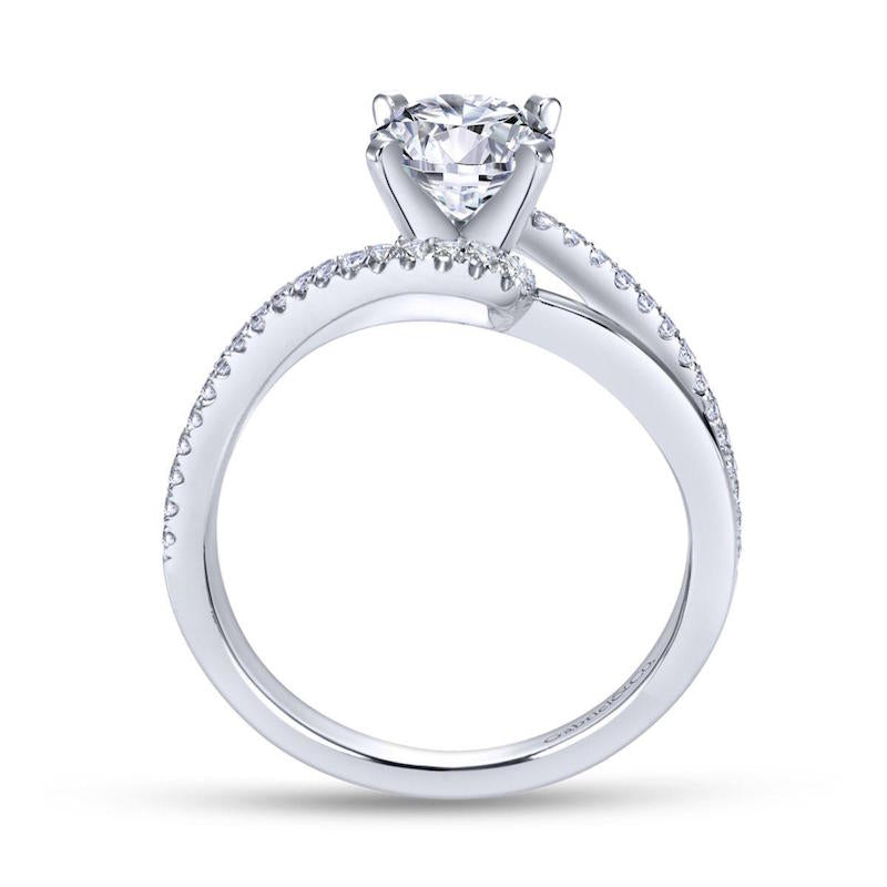 Gabriel & Co. 14k White Gold Contemporary Bypass Engagement Ring