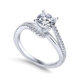 Gabriel & Co. 14k White Gold Contemporary Bypass Engagement Ring