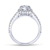 Gabriel & Co. 14k White Gold Contemporary Halo Engagement Ring