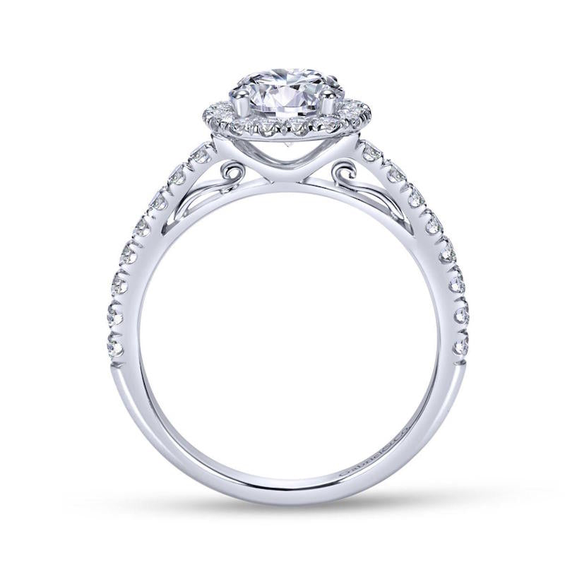 Gabriel & Co. 14k White Gold Contemporary Halo Engagement Ring