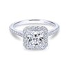 Gabriel & Co. 14k White Gold Contemporary Halo Engagement Ring