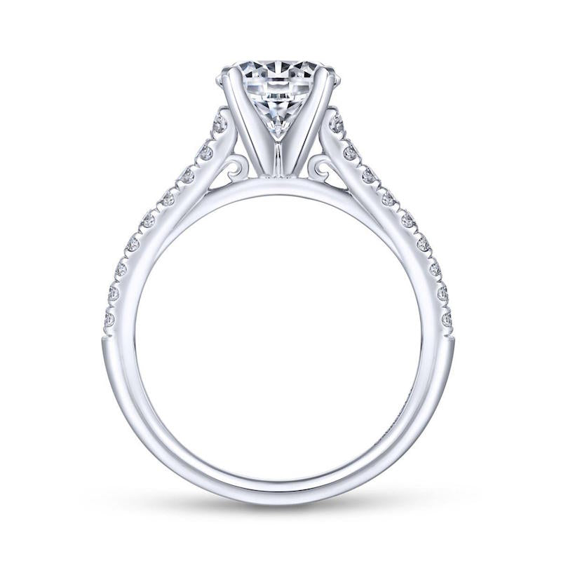 Gabriel & Co. 14k White Gold Contemporary Straight Engagement Ring