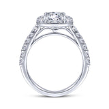 Gabriel & Co. 14k White Gold Contemporary Halo Engagement Ring