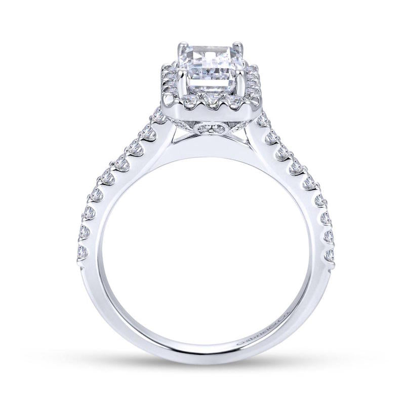 Gabriel & Co. 14k White Gold Contemporary Halo Engagement Ring