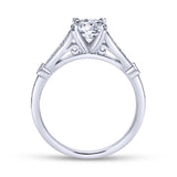 Gabriel & Co. 14k White Gold Victorian Straight Engagement Ring