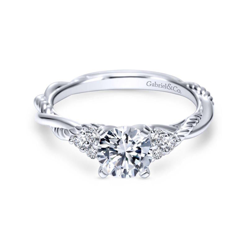 Gabriel & Co. 14k White Gold Hampton Twisted Engagement Ring