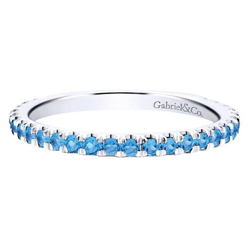Gabriel & Co. 14k White Gold Stackable Gemstone Ring