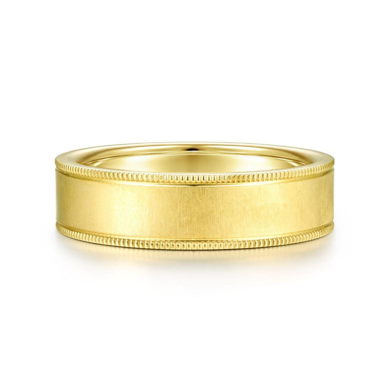 Gabriel & Co. 14k Yellow Gold Exclusive Men's Wedding Band