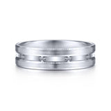 Gabriel & Co. 14k White Gold Classic Men's Wedding Band