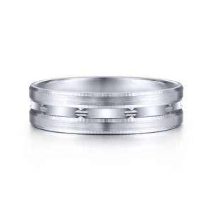 Gabriel & Co. 14k White Gold Classic Men's Wedding Band