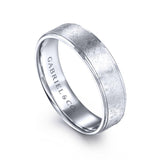 Gabriel & Co. 14k White Gold Classic Men's Wedding Band