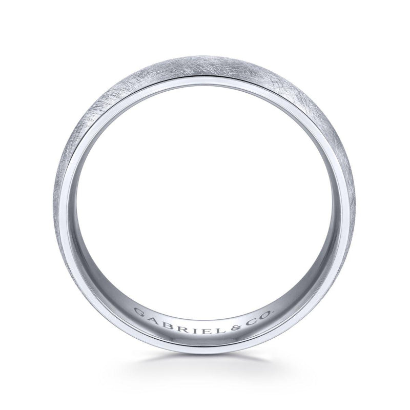 Gabriel & Co. 14k White Gold Signature Men's Wedding Band