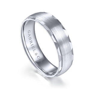 Gabriel & Co. 14k White Gold Signature Men's Wedding Band