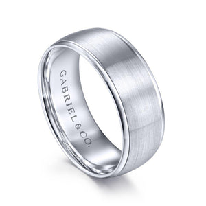 Gabriel & Co. 14k White Gold Signature Men's Wedding Band