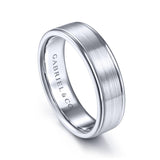 Gabriel & Co. 14k White Gold Signature Men's Wedding Band