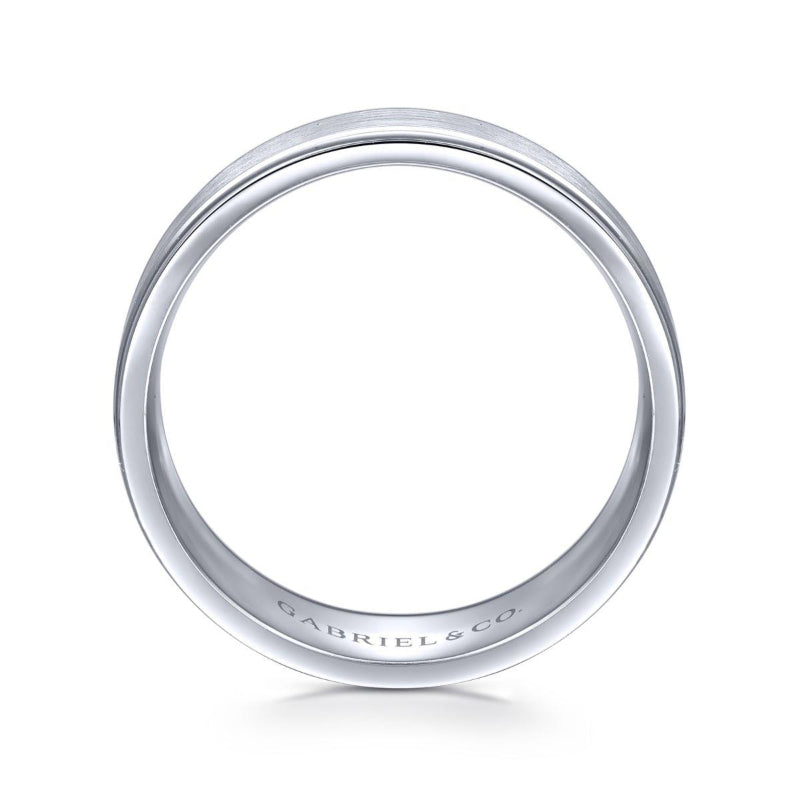 Gabriel & Co. 14k White Gold Signature Men's Wedding Band