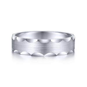 Gabriel & Co. 14k White Gold Signature Men's Wedding Band