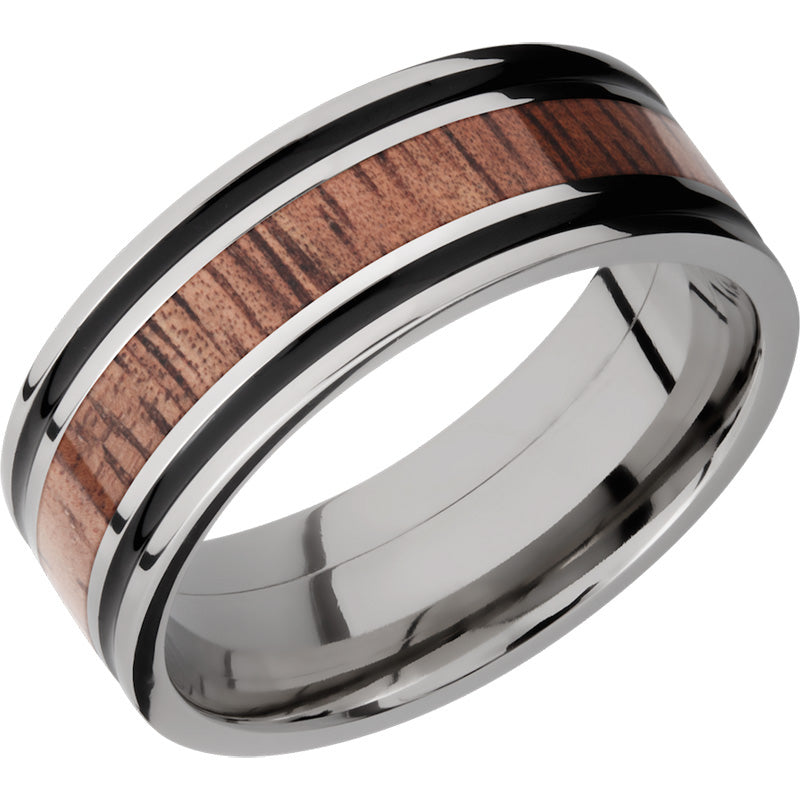 Lashbrook Titanium Hardwood 8mm Men's Wedding Band