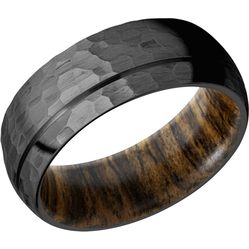 Lashbrook Black Zirconium Hardwood 8mm Men's Wedding Band