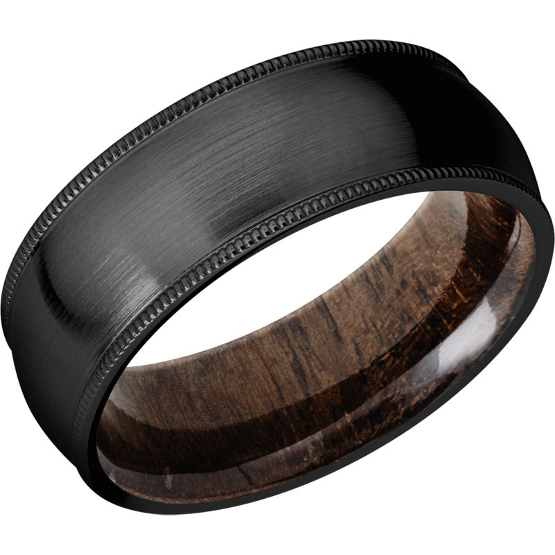 Lashbrook Black Zirconium Hardwood 8mm Men's Wedding Band