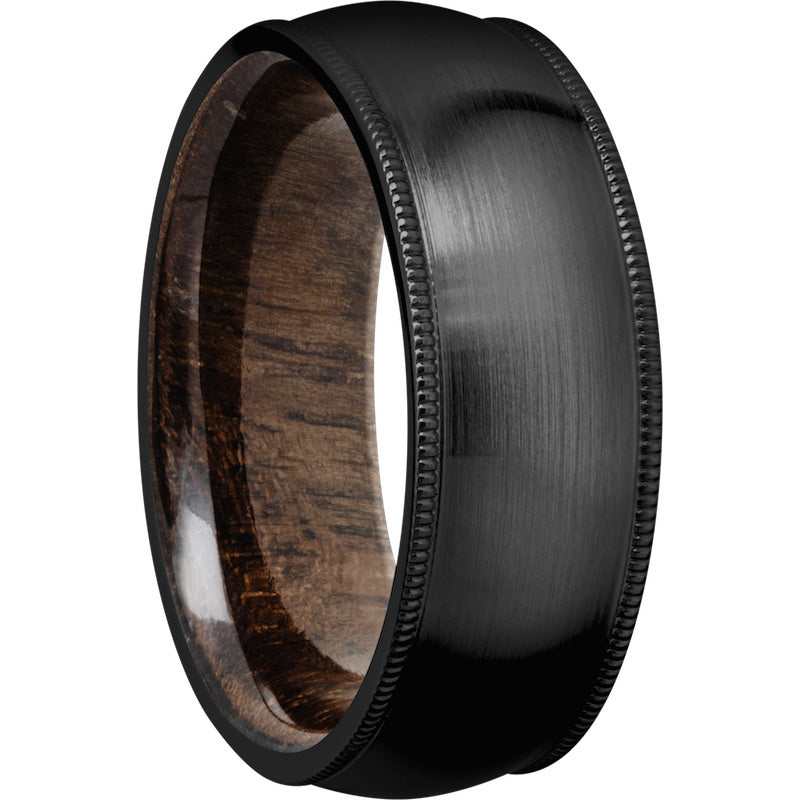 Lashbrook Black Zirconium Hardwood 8mm Men's Wedding Band