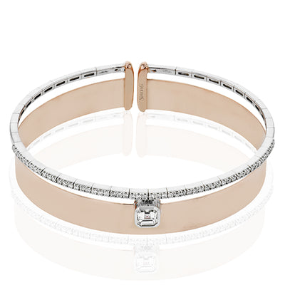 Simon G Fashion Bangle In 18K Gold With Diamonds (Rose,White)