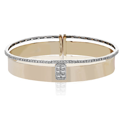 Simon G Fashion Bangle In 18K Gold With Diamonds (White,Rose)