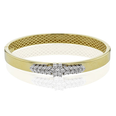 Simon G Fashion Bangle In 18K Gold With Diamonds (Yellow,White)