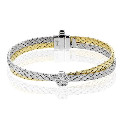 Simon G Fashion Bangle In 18K Gold With Diamonds (White,Yellow)