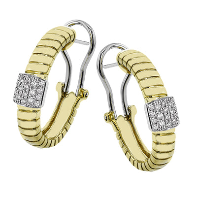 Simon G Fashion Huggie Hoop Earrings In 18K Gold With Diamonds (Yellow)