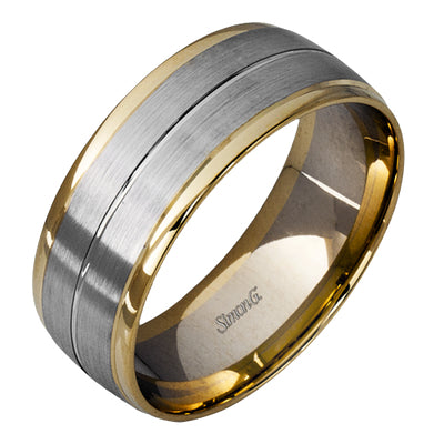 Simon G Men's Wedding Band Ring In 14K Gold (White,Yellow)