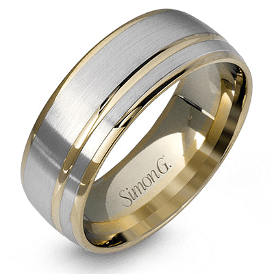 Simon G Men Wedding Band Ring In 14K Gold (Rose,White)