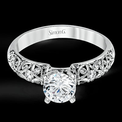 Simon G. 0.35 ctw Straight 18k White Gold Round Cut Engagement Ring