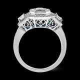 Simon G. 1.01 ctw Halo 18k White Gold Emerald Cut Engagement Ring