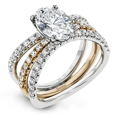 Simon G Bridal Oval-Cut Engagement Ring & Matching Wedding Band In 18K Gold With Diamonds (White,Rose)