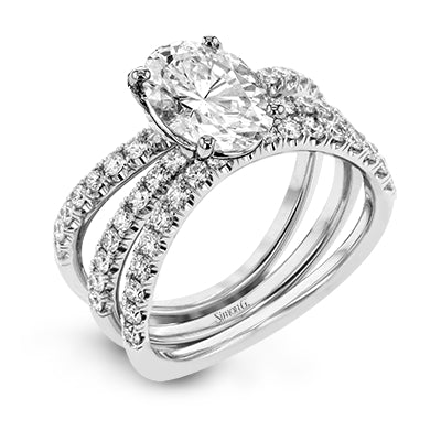 Simon G Bridal Oval-Cut Engagement Ring & Matching Wedding Band In 18K Gold With Diamonds (White)