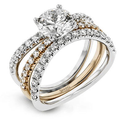 Simon G Bridal Round-Cut Engagement Ring & Matching Wedding Band In 18K Gold With Diamonds (White,Rose)