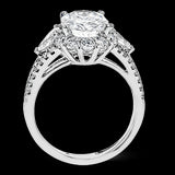 Simon G. 1.01 ctw Halo 18k White Gold Oval Cut Engagement Ring