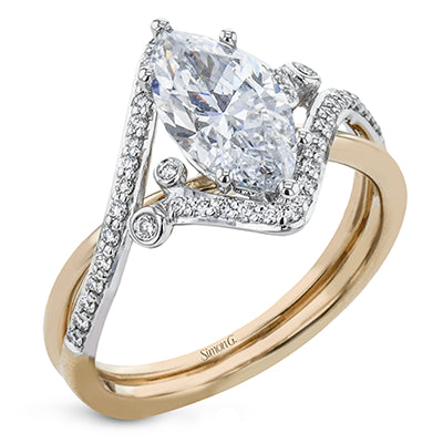 Simon G Bridal Marquise-Cut Criss-Cross Engagement Ring In 18K Gold With Diamonds (White,Rose)