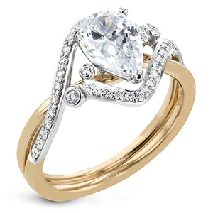 Simon G Bridal Pear-Cut Criss-Cross Engagement Ring In 18K Gold With Diamonds (White,Rose)